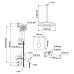 Душевой комплект со встраиваемым термостатическим смесителем (с монтажным боксом) и поворотным изливом Swedbe Platta 5561G1