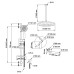 Душевой комплект со встраиваемым смесителем (с монтажным боксом), верхним душем и поворотным изливом Swedbe Platta 5543