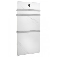 Полотенцесушитель электрический с каменной плитой Белый мрамор WONZON & WOGHAND STUTTGART, Брашированный никель (WW-A503-BR)