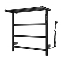 Полотенцесушитель электрический с полкой WONZON & WOGHAND BONN, Черный матовый (WW-AL402-MB)