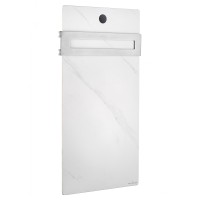 Полотенцесушитель электрический с каменной плитой Белый мрамор WONZON & WOGHAND STUTTGART, Брашированный никель (WW-A501-BR)