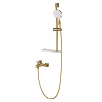 Смеситель для ванны с душевым гарнитуром WONZON & WOGHAND ALFA, Брашированное золото (WW-AE3201-BG)