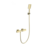 Смеситель для душа с термостатом WONZON & WOGHAND Twist, Брашированное золото (WW-B2025-A- BG)