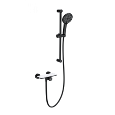 Смеситель для душа с гарнитуром WONZON & WOGHAND ClickPlate, Черный матовый (WW-B2052-A-MB)