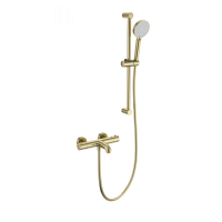 Смеситель для ванны с душевым гарнитуром и термостатом WONZON & WOGHAND, Брашированное золото (WW-C2006-A-BG)