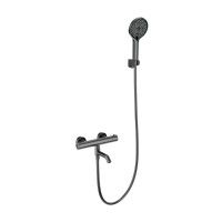 Смеситель для ванны с душем и термостатом WONZON & WOGHAND INN 3, Темный графит (WW-B2065-A1-BGG)