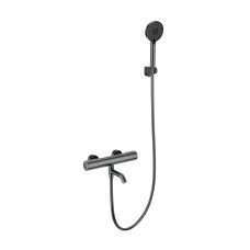 Смеситель для ванны с душем и термостатом WONZON & WOGHAND INN 2, Темный графит (WW-A2006-A1-BGG)