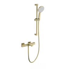 Смеситель для ванны с душевым гарнитуром и термостатом WONZON & WOGHAND, Брашированное золото (WW-C2021-A-BG)