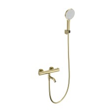 Смеситель для ванны с душем и термостатом WONZON & WOGHAND INN 3, Брашированное золото (WW-B2065-A1-BG)
