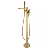 Смеситель для ванны напольного монтажа WONZON & WOGHAND STICK, Брашированное золото (WW-88649901- BG)