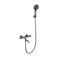 Смеситель для ванны с душем и термостатом WONZON & WOGHAND INN 1, Темный графит (WW-B3013-A1-BGG)