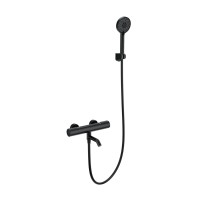 Смеситель для ванны с душем и термостатом WONZON & WOGHAND INN 2, Черный матовый (WW-A2006-A1-MB)