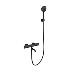 Смеситель для ванны с душем и термостатом WONZON & WOGHAND INN 2, Черный матовый (WW-A2006-A1-MB)