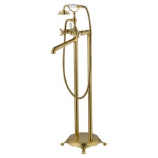 Смеситель для ванны напольного монтажа WONZON & WOGHAND RETRO, Брашированное золото (WW-88649020-BG)