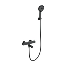 Смеситель для ванны с душем и термостатом WONZON & WOGHAND STAY 2, Черный матовый (WW-B2016-A1-MB)