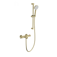 Смеситель для ванны с душевым гарнитуром и термостатом WONZON & WOGHAND, Брашированное золото (WW-C2001-A-BG)