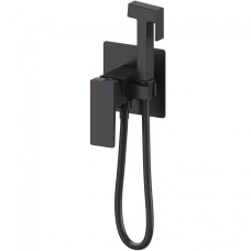 Смеситель с гигиеническим душем встраиваемый WONZON & WOGHAND CUBE 2.0, Черный матовый (WW-88829068-MB)