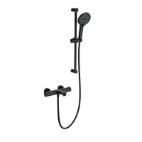 Смеситель для ванны с душевым гарнитуром и термостатом WONZON & WOGHAND, Черный матовый (WW-C2018-A-MB)