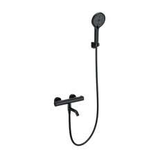 Смеситель для ванны с душем и термостатом WONZON & WOGHAND INN 3, Черный матовый (WW-B2065-A1-MB)