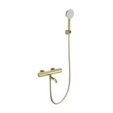 Смеситель для ванны с душем и термостатом WONZON & WOGHAND INN 2, Брашированное золото (WW-A2006-A1-BG)