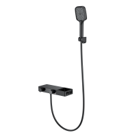 Смеситель для ванны с душем и термостатом WONZON & WOGHAND Shelf, Черный матовый (WW-B2551-MB)