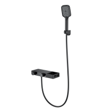 Смеситель для ванны с душем и термостатом WONZON & WOGHAND Shelf, Черный матовый (WW-B2551-MB)