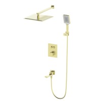 Душевая система с термостатом встраиваемая WONZON & WOGHAND, Брашированное золото (WW-88929003-BG)