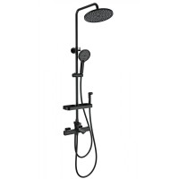 Душевая система с гигиеническим душем и термостатом WONZON & WOGHAND SOLID, Черный матовый (WW-C3011-A1-MB)