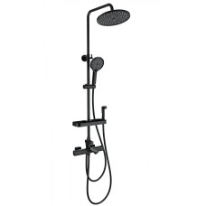 Душевая система с гигиеническим душем и термостатом WONZON & WOGHAND SOLID, Черный матовый (WW-C3011-A1-MB)