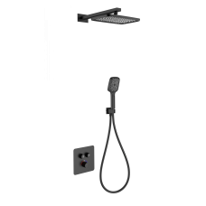 Душевая система с термостатом встраиваемая WONZON & WOGHAND, Черный матовый (WW-B4003-MB)