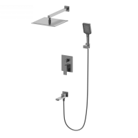 Душевая система встраиваемая WONZON & WOGHAND CUBE 2.0, Темный графит (WW-88087068-BGM)