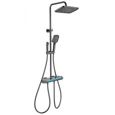 Душевая система с термостатом WONZON & WOGHAND MUSE Lumia, Темный графит (WW-B4174-BGG)