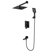 Душевая система встраиваемая WONZON & WOGHAND CUBE, Черный матовый (WW-88939016-MB)