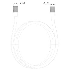 Шланг для душа в силиконовой оплётке 1000 мм WONZON & WOGHAND, Белый матовый (WW-RG01-1000-MW)