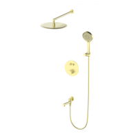Душевая система с термостатом встраиваемая WONZON & WOGHAND STICK, Брашированное золото (WW-88929010-BG)