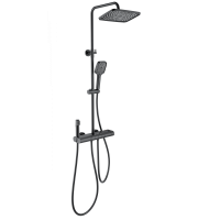 Душевая система с термостатом WONZON & WOGHAND MUSE Legato, Черный матовый (WW-B4129-MB)