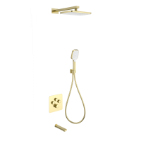 Душевая система с термостатом встраиваемая WONZON & WOGHAND, Брашированное золото (WW-B4005-BG)