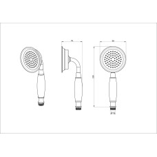 Лейка для душа WONZON & WOGHAND, Брашированное золото (WW-88SC07-BG)