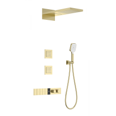 Душевая система с термостатом встраиваемая WONZON & WOGHAND, Брашированное золото (WW-D4538-A-BG)