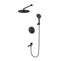 Душевая система с термостатом встраиваемая WONZON & WOGHAND STICK, Черный матовый (WW-88929010-MB)