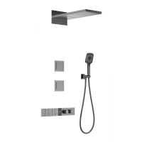 Душевая система с термостатом встраиваемая WONZON & WOGHAND, Темный графит (WW-D4538-A-BGG)