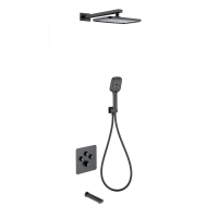 Душевая система с термостатом встраиваемая WONZON & WOGHAND, Черный матовый (WW-B4005-MB)
