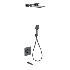 Душевая система с термостатом встраиваемая WONZON & WOGHAND, Черный матовый (WW-B4005-MB)