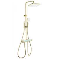 Душевая система с термостатом WONZON & WOGHAND MUSE Lumia, Брашированное золото (WW-B4174-BG)