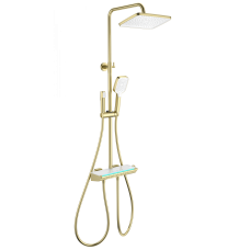 Душевая система с термостатом WONZON & WOGHAND MUSE Lumia, Брашированное золото (WW-B4174-BG)