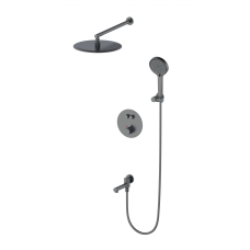 Душевая система с термостатом встраиваемая WONZON & WOGHAND STICK, Темный графит (WW-88929010-BGM)