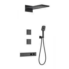 Душевая система с термостатом встраиваемая WONZON & WOGHAND, Черный матовый (WW-D4538-A-MB)