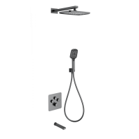 Душевая система с термостатом встраиваемая WONZON & WOGHAND, Темный графит (WW-B4005-BGG)