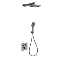 Душевая система с термостатом встраиваемая WONZON & WOGHAND, Темный графит (WW-B4003-BGG)