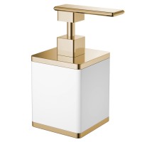 Дозатор для жидкого мыла Boheme 10969-W-G белый золото